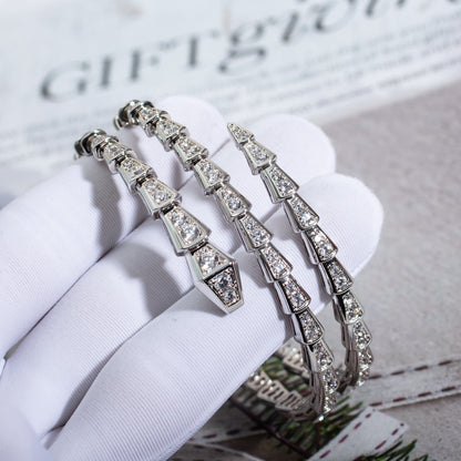 LUXEIFY SERPENTI BRACELET SILVER DIAMOND DOUBLE ROW