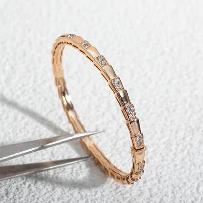 LUXEIFY SERPENTI SMALL BRACELET PINK GOLD DIAMOND