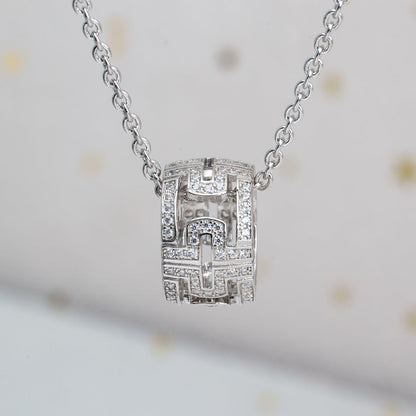 LUXEIFY PARENTESI NECKLACE SILVER DIAMOND