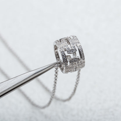 LUXEIFY PARENTESI NECKLACE SILVER DIAMOND