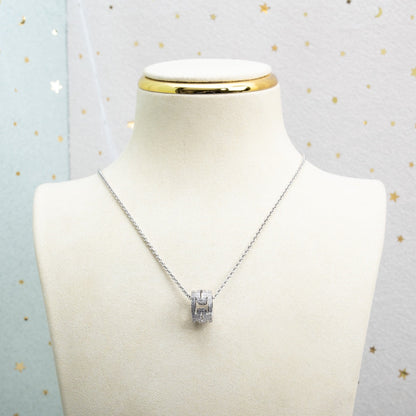 LUXEIFY PARENTESI NECKLACE SILVER DIAMOND