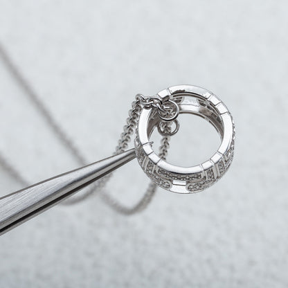 LUXEIFY PARENTESI NECKLACE SILVER DIAMOND