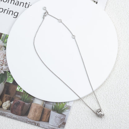 LUXEIFY PARENTESI NECKLACE SILVER DIAMOND
