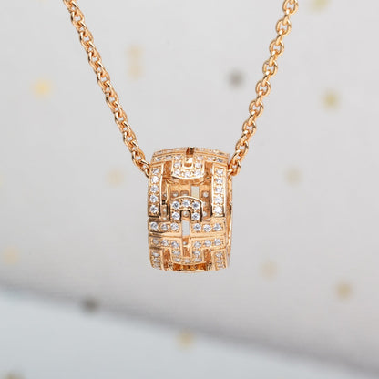 LUXEIFY PARENTESI NECKLACE PINK GOLD DIAMOND