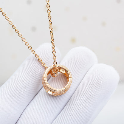 LUXEIFY PARENTESI NECKLACE PINK GOLD DIAMOND