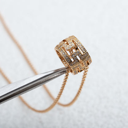 LUXEIFY PARENTESI NECKLACE PINK GOLD DIAMOND