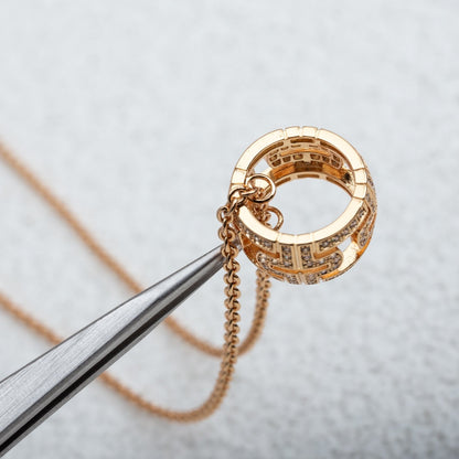 LUXEIFY PARENTESI NECKLACE PINK GOLD DIAMOND