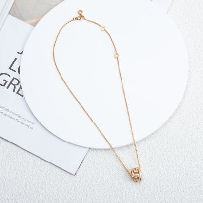 LUXEIFY PARENTESI NECKLACE PINK GOLD DIAMOND
