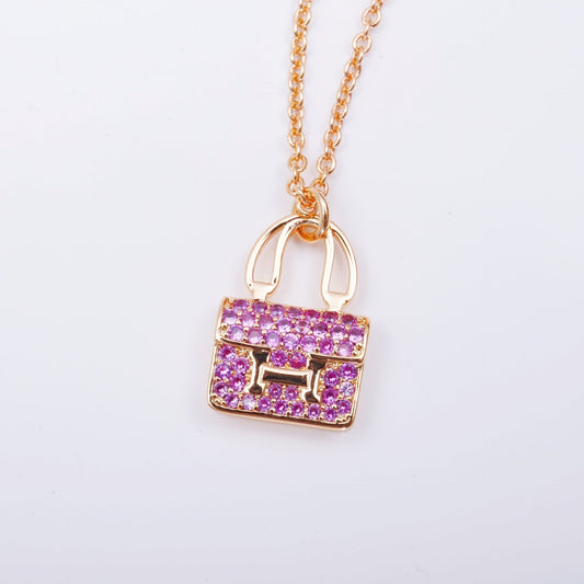 LUXEIFY CONSTANCE PEDANT PURPLE DIAMOND NECKLACE