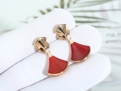 LUXEIFY DREAM Carnelian PINK GOLD EARRINGS