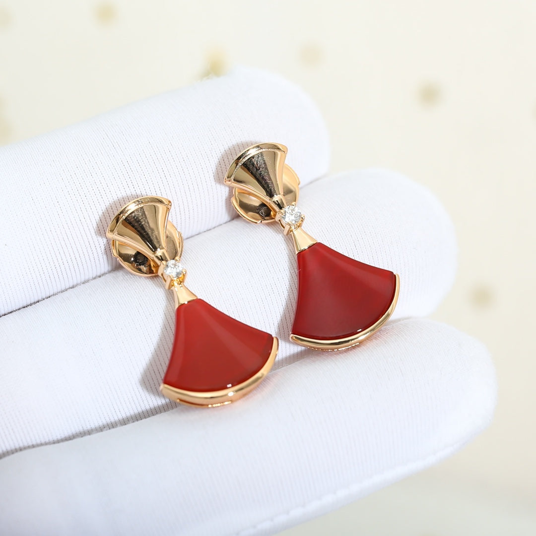 LUXEIFY DREAM Carnelian PINK GOLD EARRINGS