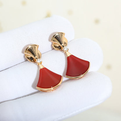 LUXEIFY DREAM Carnelian PINK GOLD EARRINGS