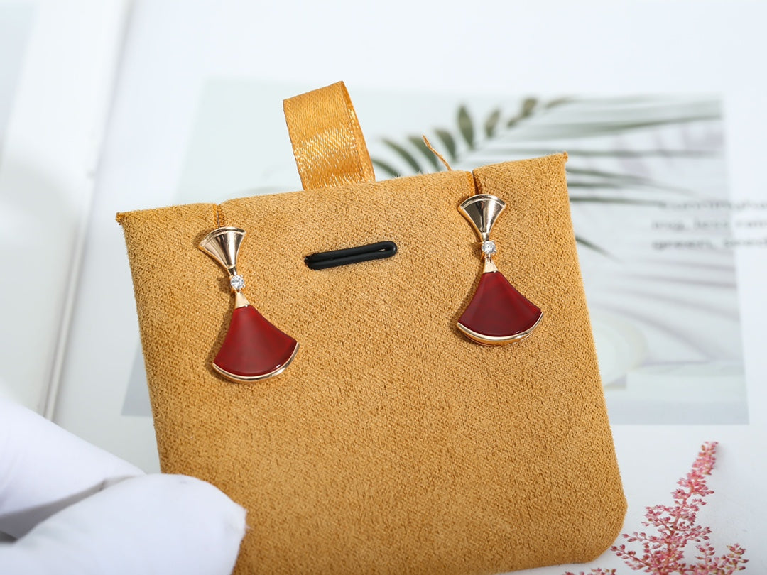 LUXEIFY DREAM Carnelian PINK GOLD EARRINGS