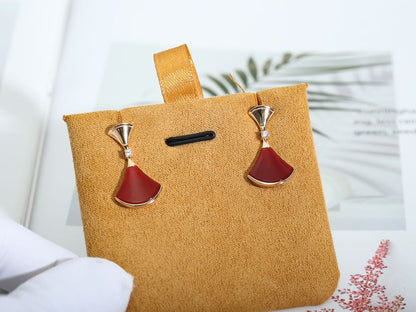 LUXEIFY DREAM Carnelian PINK GOLD EARRINGS