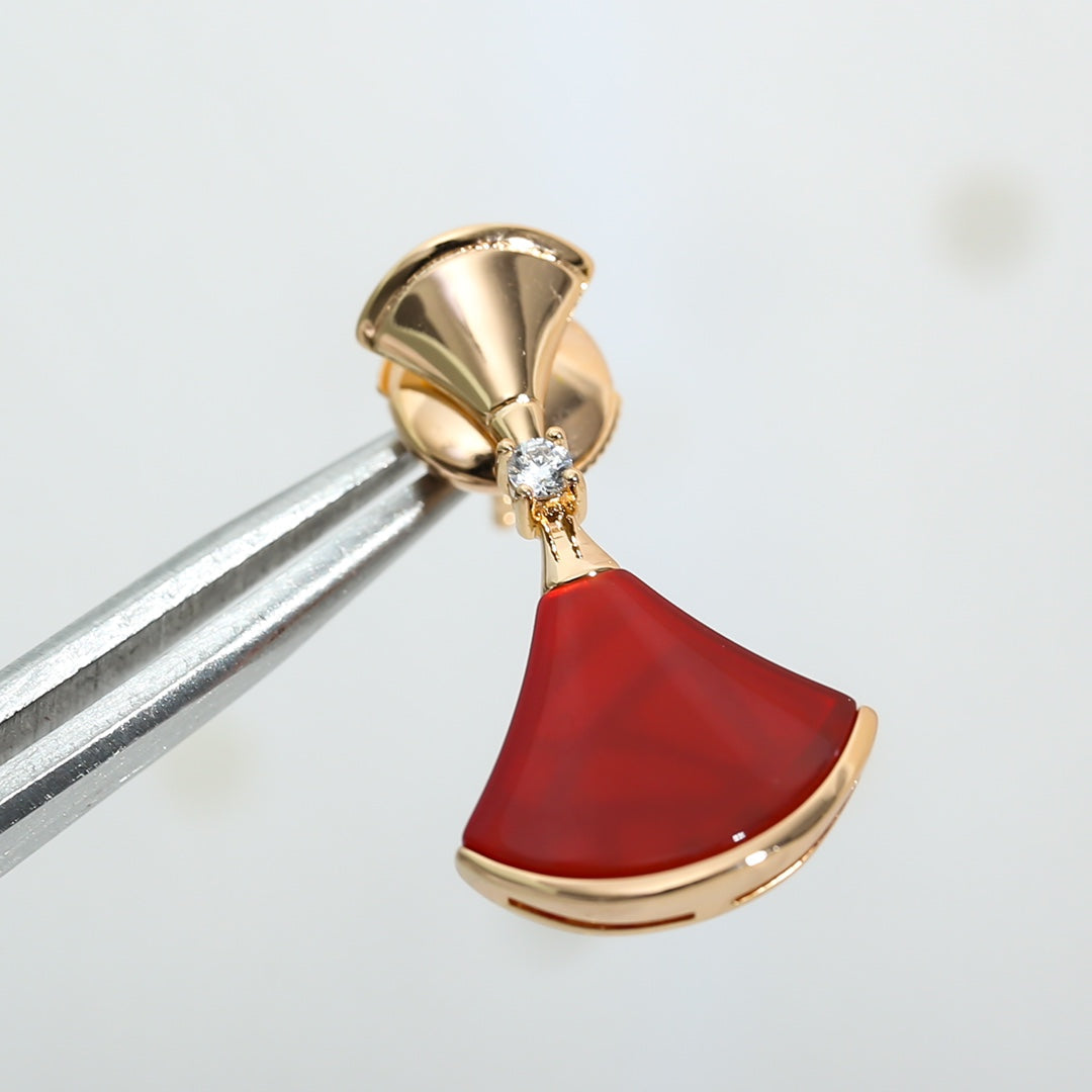 LUXEIFY DREAM Carnelian PINK GOLD EARRINGS