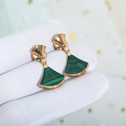 LUXEIFY DREAM MALACHITE PINK GOLD EARRINGS