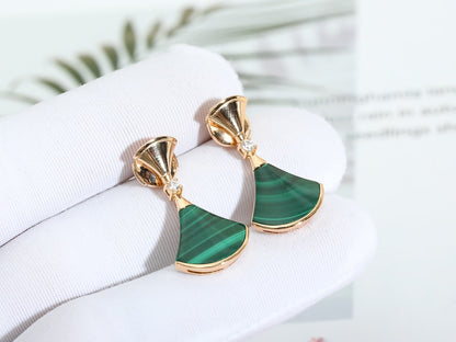 LUXEIFY DREAM MALACHITE PINK GOLD EARRINGS