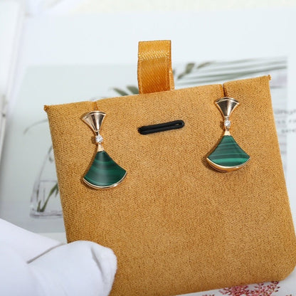 LUXEIFY DREAM MALACHITE PINK GOLD EARRINGS