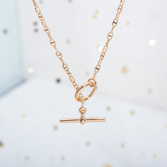 LUXEIFY ECHAPPEE NECKLACE PINK GOLD