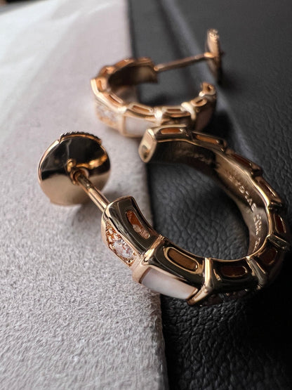 LUXEIFY SERPENTI MOP PINK GOLD EARRINGS