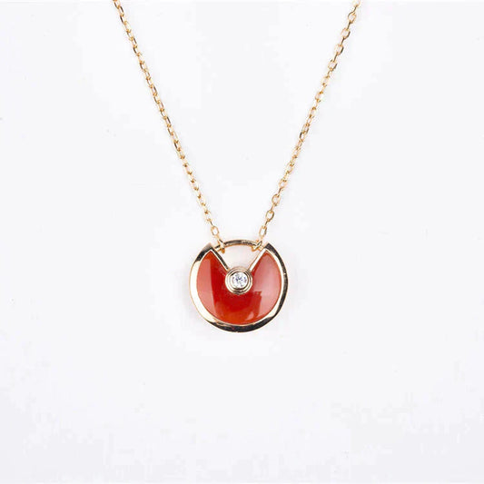 LUXEIFY AMULETTE GOLD CARNELIAN ONYX NECKLACE
