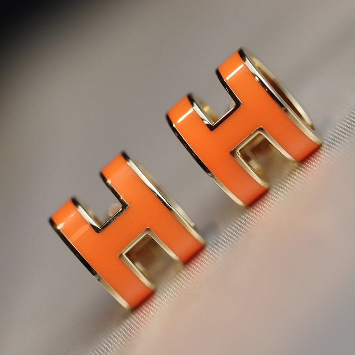 LUXEIFY MINI POP H EARRINGS ORANGE