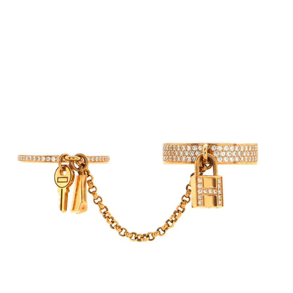 LUXEIFY HM KELLY CLOCHETTE DOUBLE RING IN ROSE GOLD WITH DIAMONDS