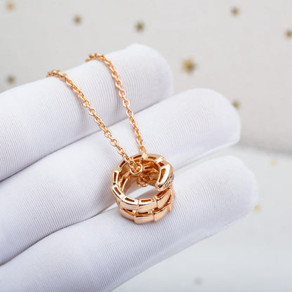 LUXEIFY SERPENTI PINK GOLD NECKLACE DIAMOND