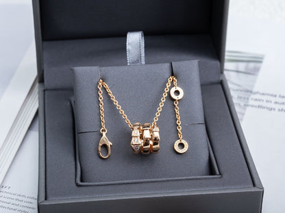 LUXEIFY SERPENTI PINK GOLD NECKLACE DIAMOND