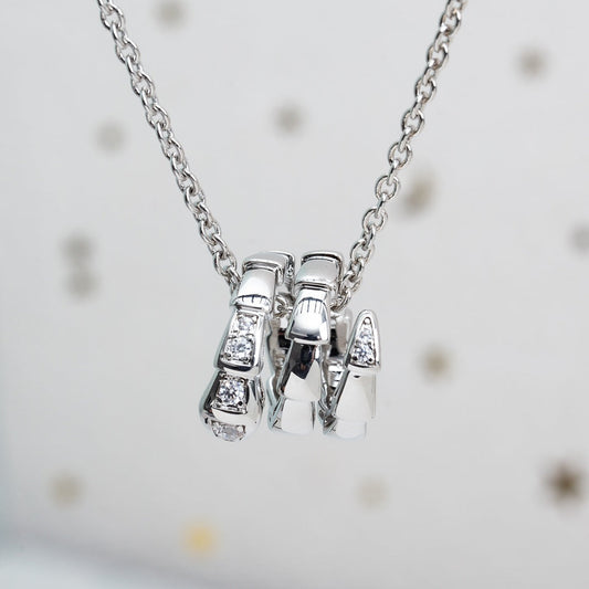 LUXEIFY SERPENTI SILVER NECKLACE DIAMOND