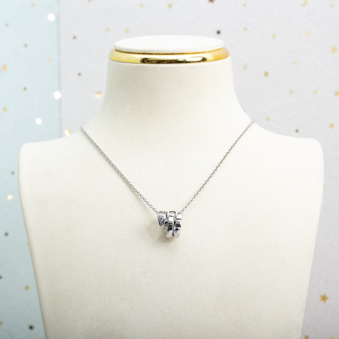 LUXEIFY SERPENTI SILVER NECKLACE DIAMOND