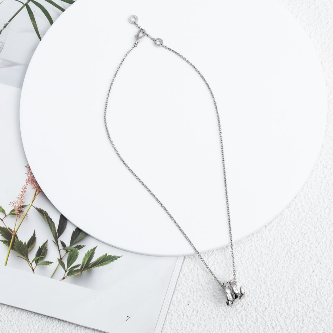 LUXEIFY SERPENTI SILVER NECKLACE DIAMOND