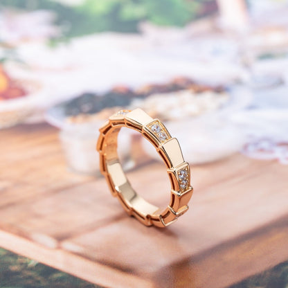 LUXEIFY SERPENTI RING PINK GOLD  3MM