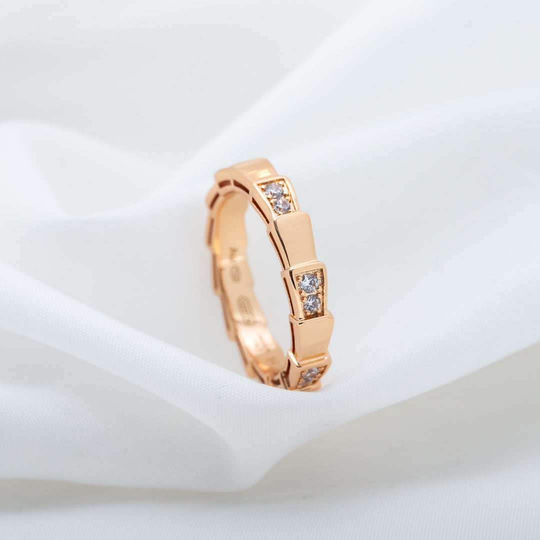 LUXEIFY SERPENTI RING PINK GOLD  3MM