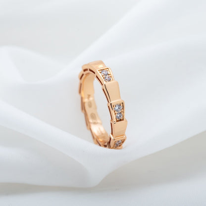LUXEIFY SERPENTI RING PINK GOLD  3MM