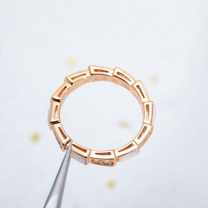 LUXEIFY SERPENTI RING PINK GOLD DIAMOND MOP 3MM