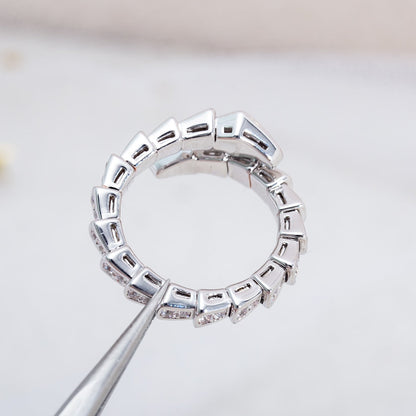 LUXEIFY SERPENTI RING SILVER DIAMOND PAVED 4MM