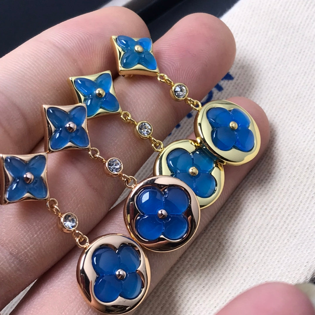 LUXEIFY STAR AND SUN AGATE DIAMOND EARRINGS