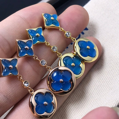 LUXEIFY STAR AND SUN AGATE DIAMOND EARRINGS