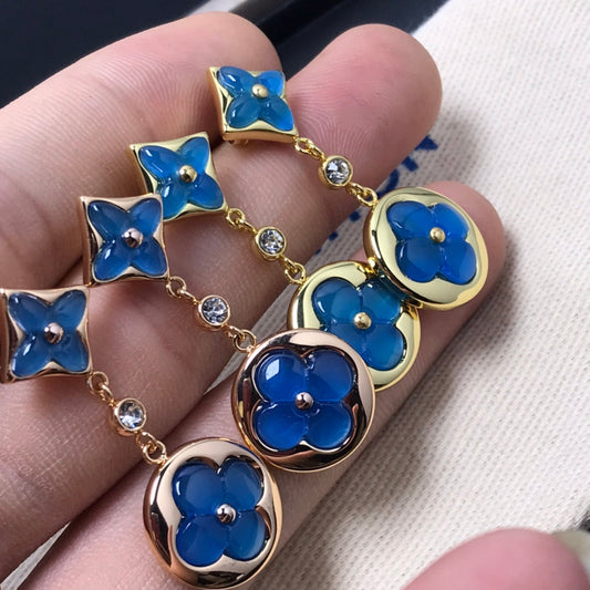 LUXEIFY STAR AND SUN AGATE DIAMOND EARRINGS