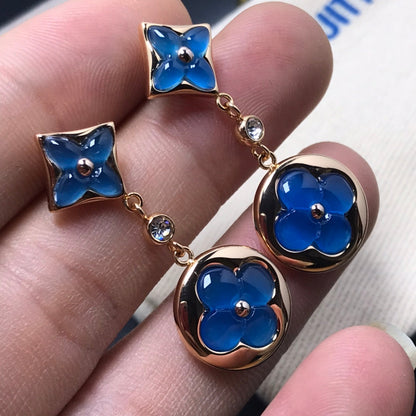 LUXEIFY STAR AND SUN AGATE DIAMOND EARRINGS