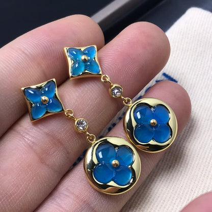 LUXEIFY STAR AND SUN AGATE DIAMOND EARRINGS