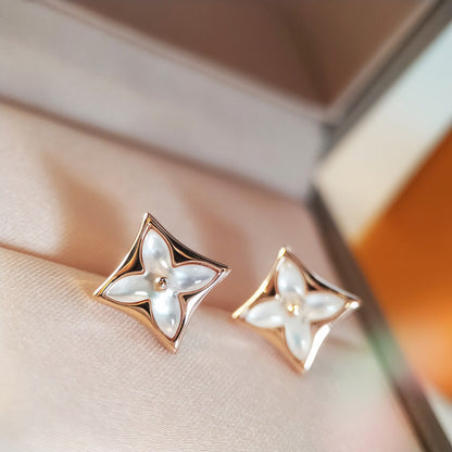 LUXEIFY STAR MOP PINK GOLD EARRINGS