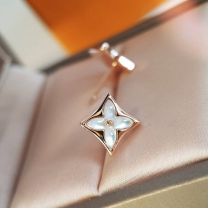 LUXEIFY STAR MOP PINK GOLD EARRINGS
