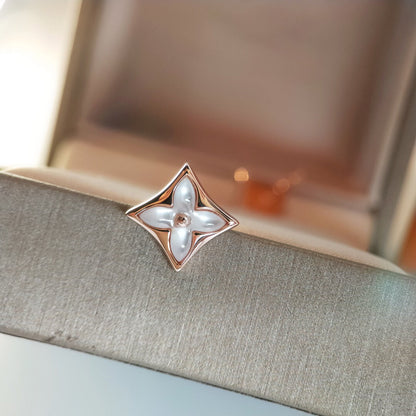 LUXEIFY STAR MOP PINK GOLD EARRINGS