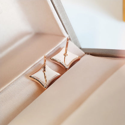 LUXEIFY STAR MOP PINK GOLD EARRINGS