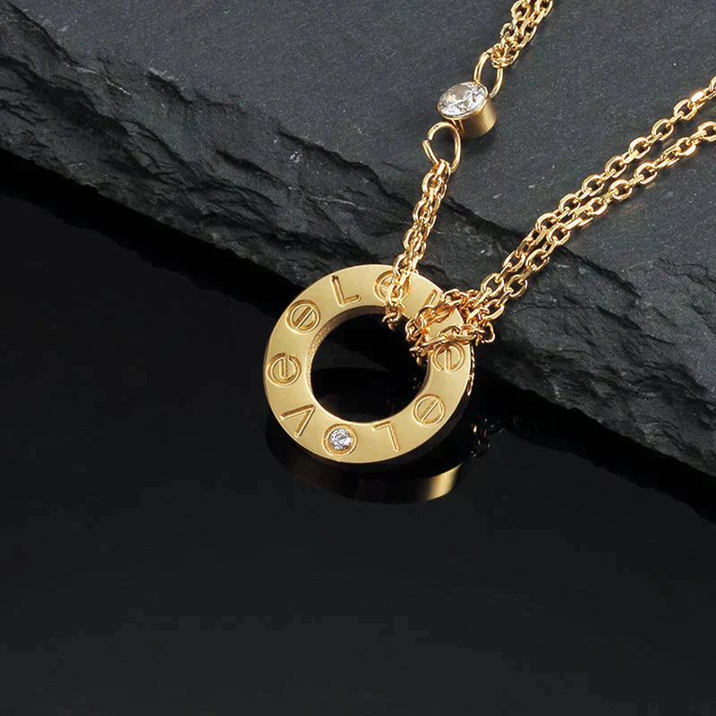LUXEIFY LOVE NECKLACE 16MM 2 DIAMONDS