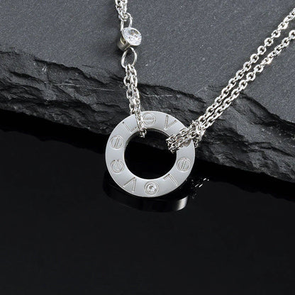 LUXEIFY LOVE NECKLACE 16MM 2 DIAMONDS