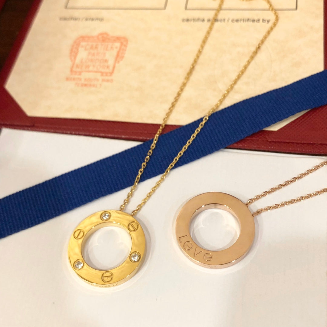 LUXEIFY LOVE NECKLACE 16MM 3 DIAMONDS