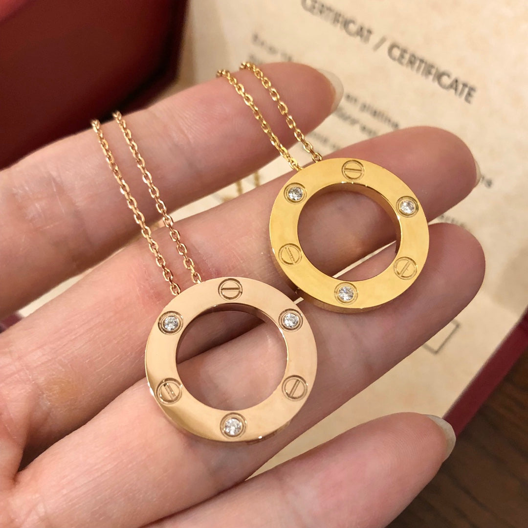 LUXEIFY LOVE NECKLACE 16MM 3 DIAMONDS